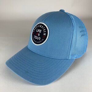Travis Mathew Golf Mens Blue Life On Tour Snapback Trucker Hat READ